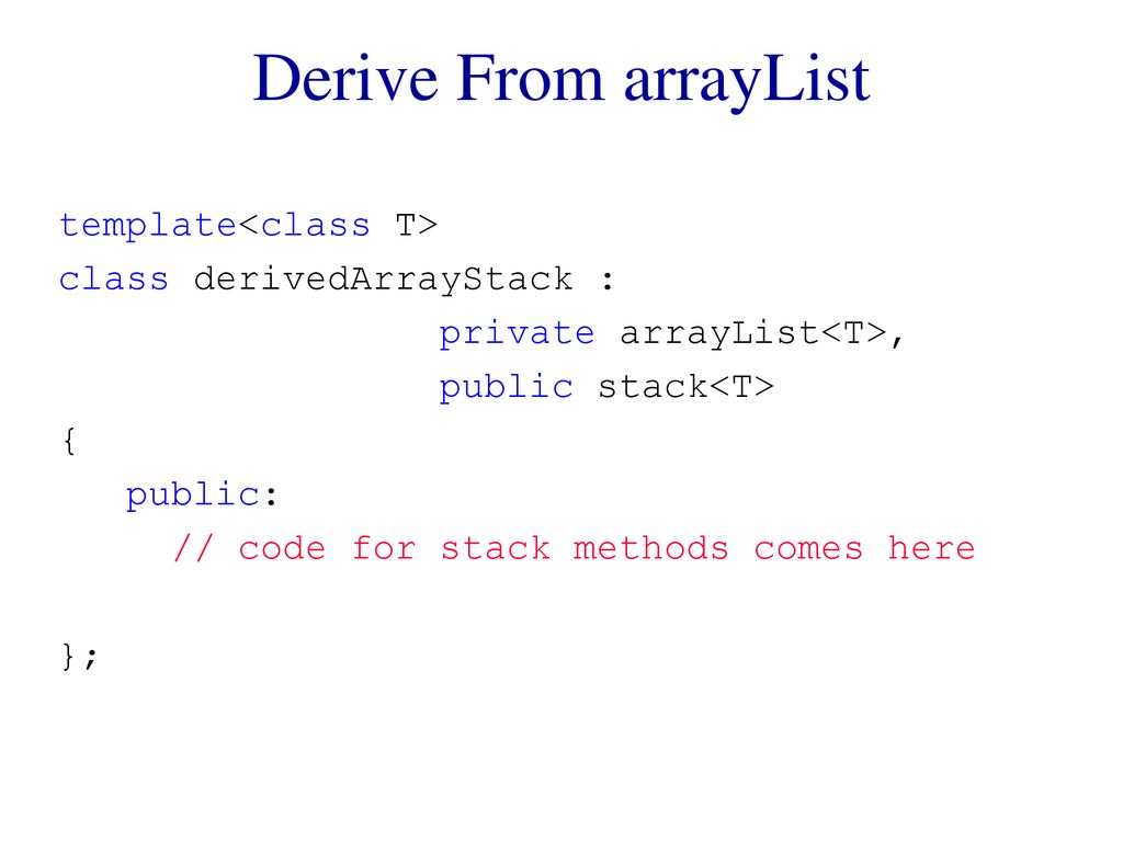 Stacks template class stack public ppt download